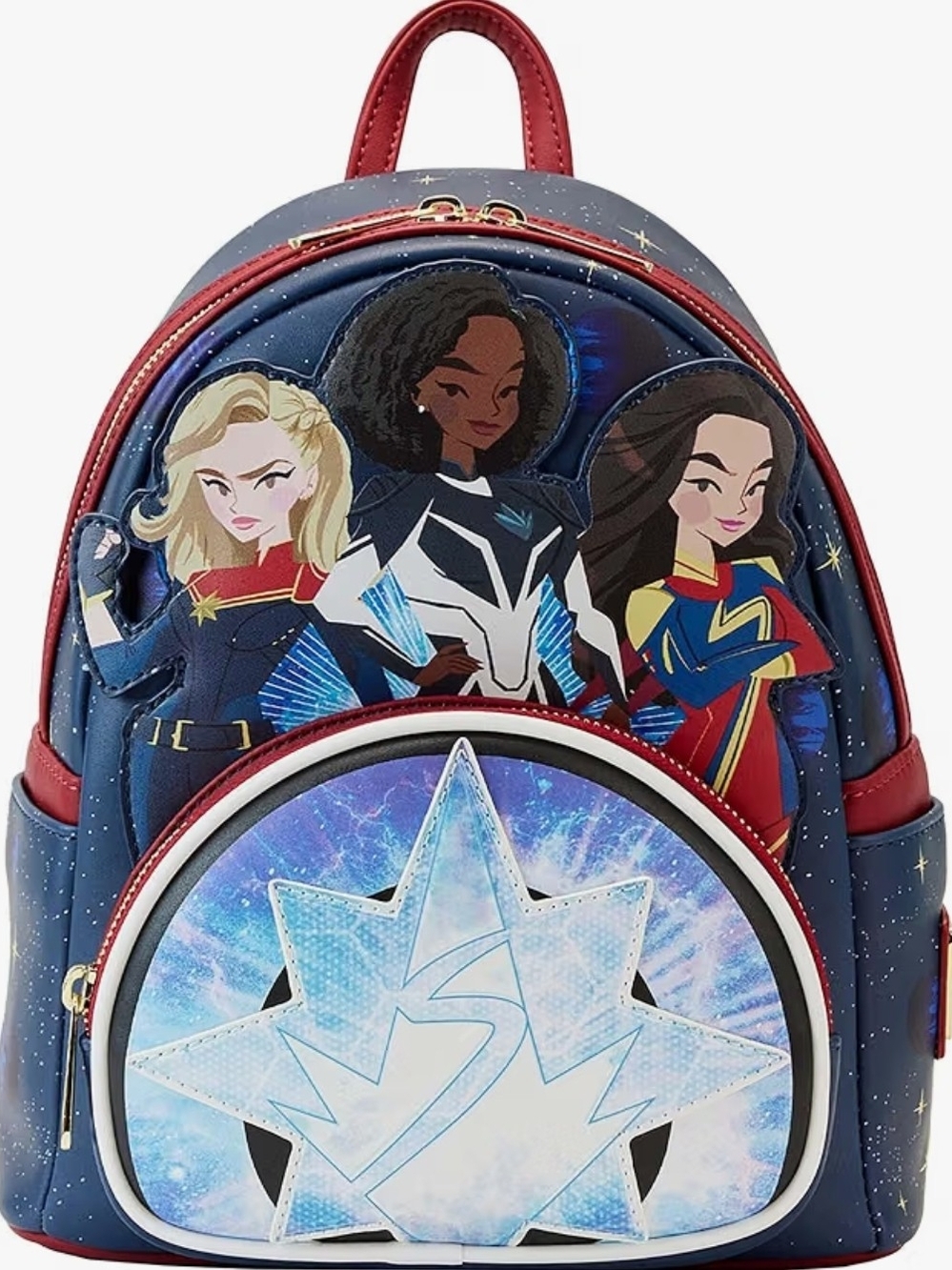 Loungefly Marvel Mini Group Backpack- Captain, Miss Marvel, Photon.